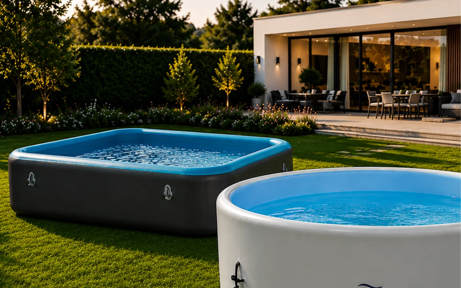 Moderner Drop-Stitch-Pool im Garten
